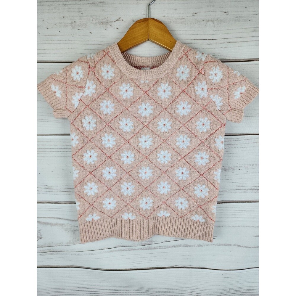 Maurices HFS Girls Floral Short Sleeve Sweater Girls Small 6/7 Spring